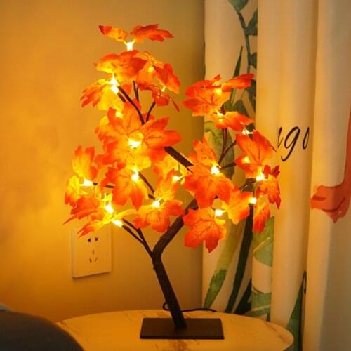 Maple Tree Night Lights Table LED USB Plug Fairy Lamp Removable Plastic Base Christmas Wedding Living Room Bedroom Decoration