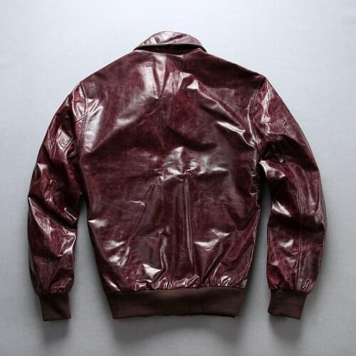 FLY Mens A2 Air Force Flight Sheepskin Genuine Men Motorcycle Leather Coat Bomber Jacket