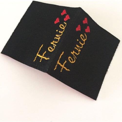 Best Price Customized Brand Logo Center Fold Woven Labels For Garment