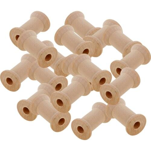 MagiDeal 20Pcs/Pack Vintage Wooden Sewing Tools Empty Thread Spools Sewing Notions for Dolls Ornaments Life Skills Craft Toys