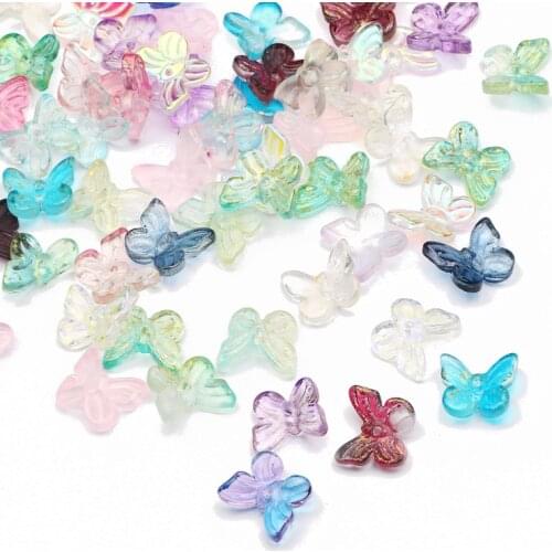 10mm Small Butterfly Multi Gradient Color Crystal Czech Glass Beads Lampwork Beads For Jewelry Making Handmade DIY Accessories