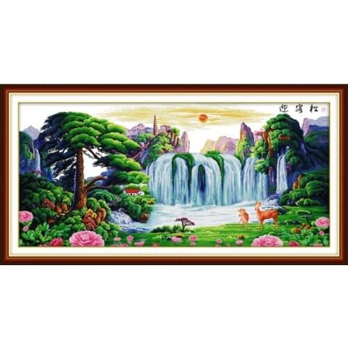Guest-greeting pine(11) (happiness edition) cross stitch kit 14ct 11ct count print canvas stitching embroidery kits for audlt
