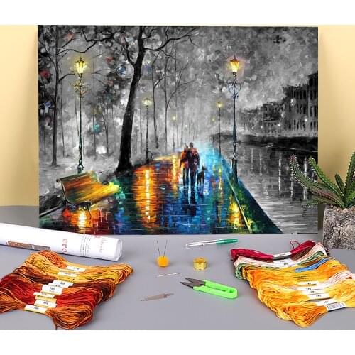 Melody The Night Pre-Printed 11CT Cross-Stitch Kit Embroidery DMC Threads Knitting Sewing Handmade Craft Jewelry Promotions