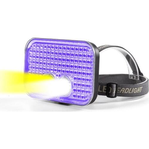 4Modes LED Headlamp 395nm UV Yellow Purple LED Scorpion Lamp Handheld Searchlight Camping Fishing Head Torch Light
