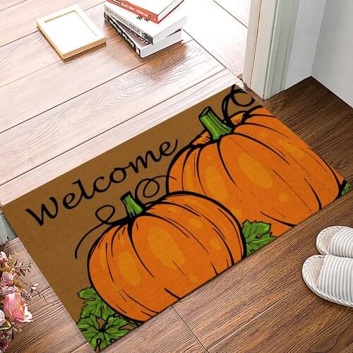 Thanksgiving Pumpkin Floor Mats for Living Rooms Anti-slip Carpets Kitchen Bathroom Rugs Entrance Doormat