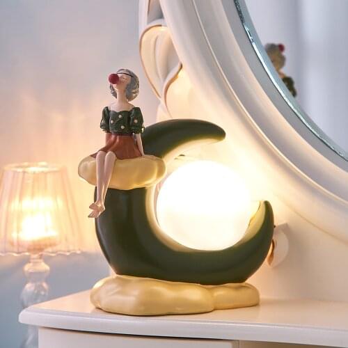 Nordic Home Decoration Girly Moon Table Lamp Kawaii Room Decor LED 3D Moon Light Home Living Room Decoration Teen Room Decor