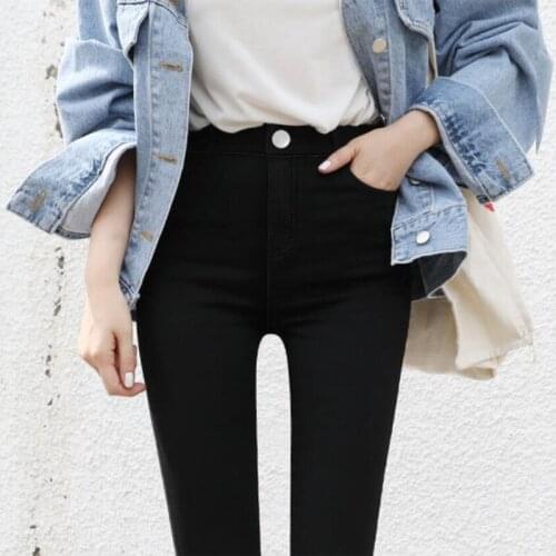 New 2020 Women Casual Skinny Pants Autumn Black Elastic Plus Size Pants High Waist Pencil Pants For Women S498