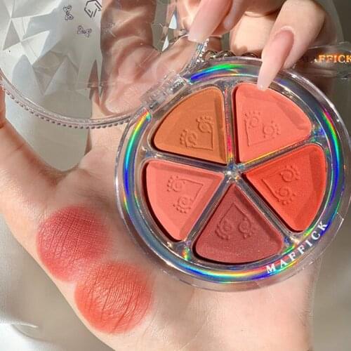 MAFFICK New Five-color Petal Blush Eyeshadow Bean Paste Earth Matte Pearl Lazy Eyeshadow Palette TSLM2