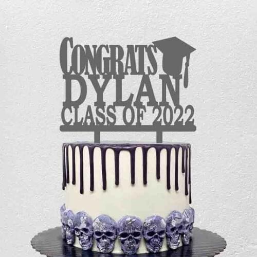 Personalized Graduation Cake Topper Custom Name Class Of 2021 Congrats Graduation For Graduation Party Cake Decoration Topper