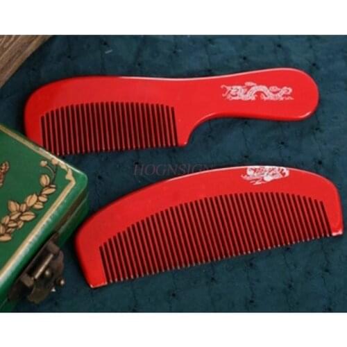 2 Pack Wedding Supplies Bride Dressing Wood Comb Red Pure Mahogany Hairbrush Anti Static On Combs Tweezers Hairdressing Sale