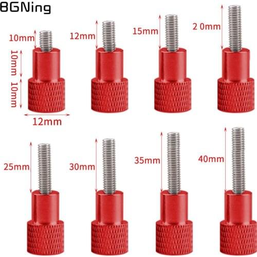 M5 Aluminum Stainless Steel Adjustable Knurled Head Thread Hand Tighten Thumb Screws M5*10mm/12mm/15mm/20mm/25mm/30mm/35mm/40mm