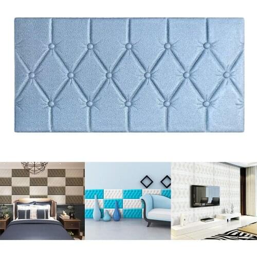 Self Adhesive 3D Wall Sticking To Bedside Anti-Collision Soft Bag Wall Enclosure Cushion Waterproof Wall Panel Bedside Bumper