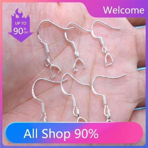 100PCS New Lettering 925 Silver Earrings Accessories Female Creative DIY Ear Hook Clip Jewelry Making Ms Jewelry Accessories