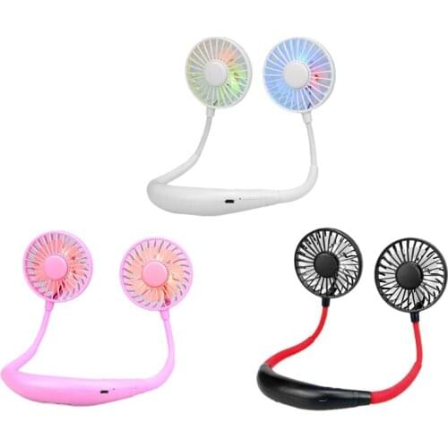 Neck Fan Rechargeable 1500mAh Battery Operated with 3 Speeds, 7 LED lights
