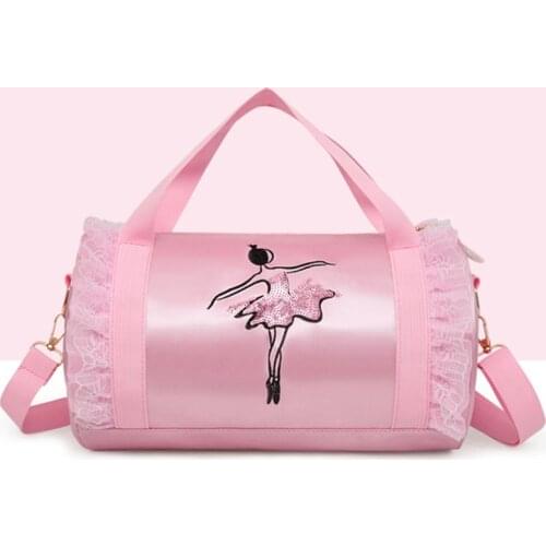 Shoulder Ballet Dance Bags Pink Girls Ballet Sports Dance Shoulder Bag Rucksack Embroidered Bags For Child Girls