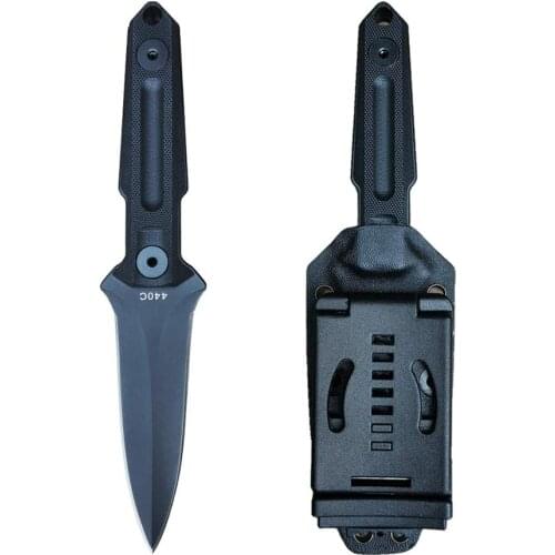 Tactical Knife Fixed Blade - Dagger Straight Knife - Survival Knives Double Edged - 440C Steel 59HRC G10 Handle