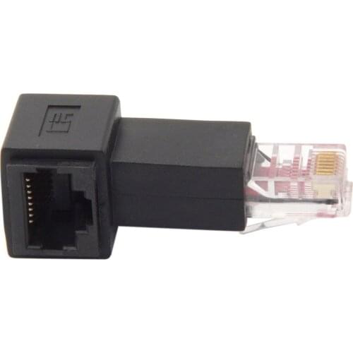 8P8C FTP STP UTP Cat 5e Male to Female Lan Ethernet Network Right Angled 90 Degree Extension Adapter