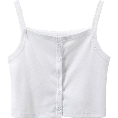 Sweet Women Soft Cotton Square Collar Vest 2021 Summer Fashion Ladies High Street Sexy Sling Female Solid Color Vest Top
