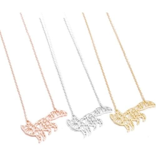 Stainless steel animal gold chain on the neck for women necklace fashion jewelry 2020 fox necklace womens cute Wolf Accessories