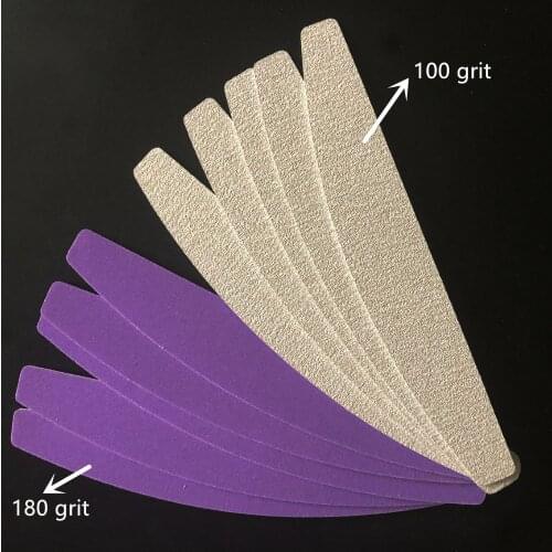1set(10 pcs) removalble pads durable nail file replacement sandpaper pads halfmoon shape nail file random colour sandpaper