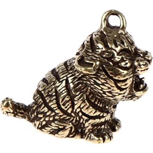1PCS Zodiac Tiger Small Pendant Fashion Keychain Brass Cartoon Little Tiger Keychain Pendant
