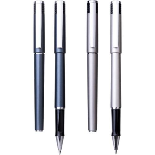2pcs / 5pcs Deli s143 advanced fashionable black refill neutral pen, 0.7mm metal pen, office signature pen, student stationery
