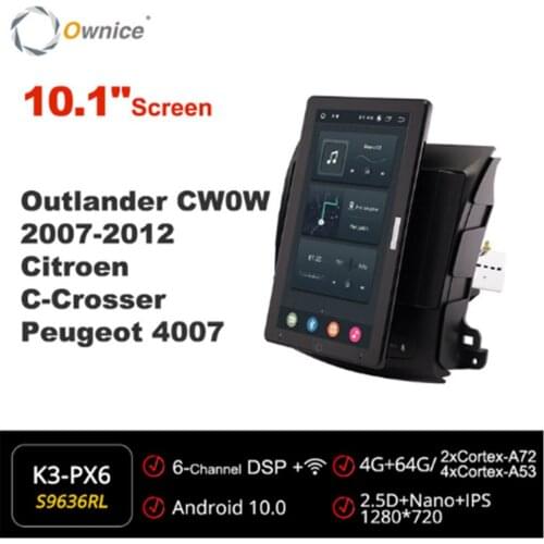 Ownice 720P Android 10.0 Car Radio ForMitsubishi Outlander CW0W 2007-2012 Video Auto Multimedia head Unit 10.1" IPS Rotatable