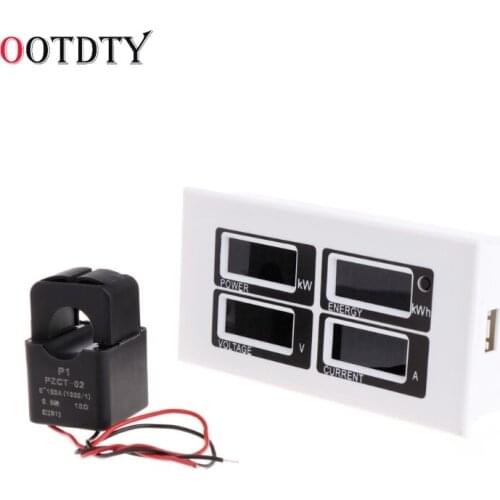 OOTDTY 4in1 Digital Ammeter Voltmeter Watt Power Energy Meter AC 80-260V 100A PZEM-004