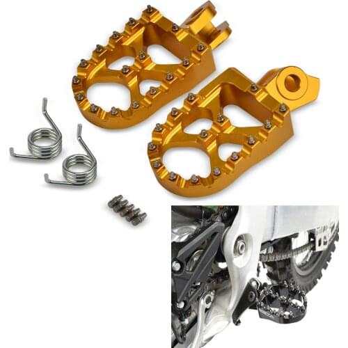 CNC Billet Wide Fat Foot Pegs Footpeg Footrests Pedal For Suzuki RMZ250 2010-2018 RMZ450 2008-2018 RMX450Z 2010-2017