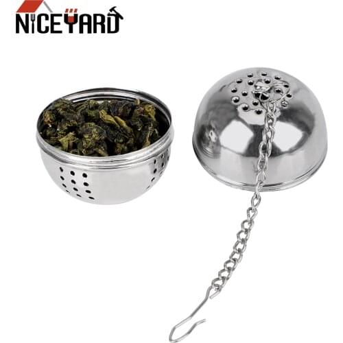 NICEYARD Hangable For Loose Tea Leaf Spice Mesh Filter Strainer Home Kitchen Accessories Ball Shape Tea Infuser Stainless Steel