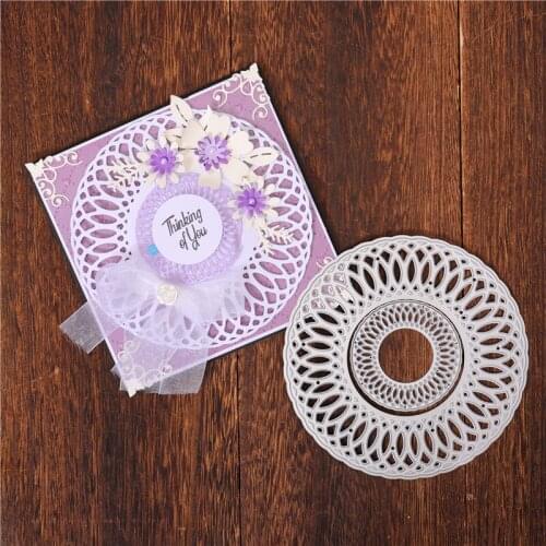 YaMinSanNiO Background Frame Metal Cutting Dies Round Stencils for Scrapbook Card Decor Craft Dies Embossing New Dies for 2020