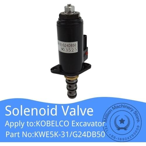 G24DB50 KWE5K-31 Secure Lock Solenoid Valve for KOBELCO Excavator SK200/250/260/330/350-8-8 YN35V00050F1 Spare Parts