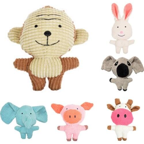 Hot Sale Pet Plush Cartoon Animal Rabbit Pig Bite Resistant Chewing Vocal Cat Dog Toy Eco-friendly Non-toxic Best Gift