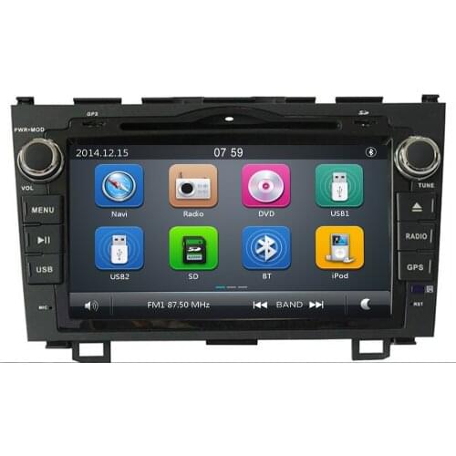 For HONDA CRV 2007-2011 GPS Navigation 8" 2 din car monitor Bluetooth RDS Radio Steering Wheel Control USB Subwoofer AUX CAM-IN
