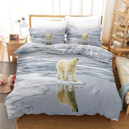 3d Polar Bear Bedding Set King Size Bedroom China Air Express Duvet Cover with Pillowcases Housse De Couette 240x260 Customized