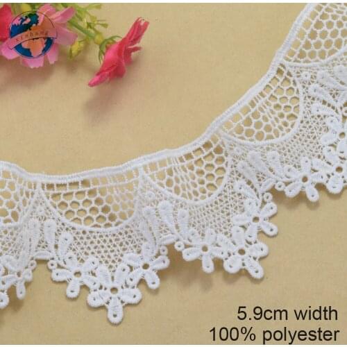 10yards 2.9cm white polyester embroidery lace french lace ribbon fabric guipure diy trims warp knitting sewing Accessories#3728