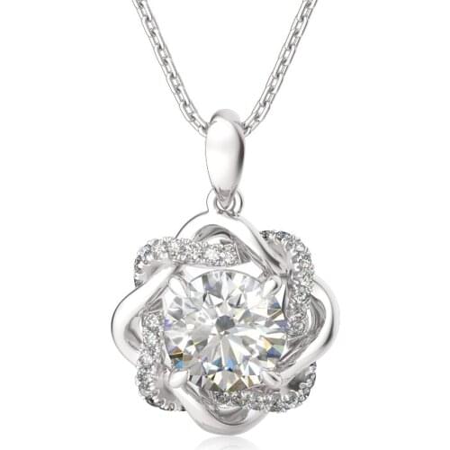 18K White Gold Color Moissanite Pendant Silver 925 Women Kpop Jewellery Wedding With Necklace Cubic Zirconia Gift For Female New
