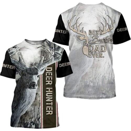 Summer Fashion Animal Deer Hunting Art Camo Men/Women Leisure O-Neck T-shirt 3D Print Hipster Beach Shorts Tanks Oversized S-287
