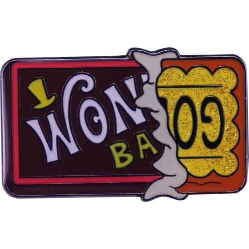 MD683 DMLSKY Creative Cartoon Chocolate Funny Brooches Metal Badges for Clothing Hat Pin jewelry Gifts Charming Pins for kids