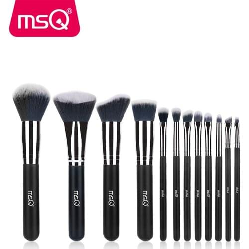 MSQ Professional Makeup Brush Set 12pcs Powder Foundation Eyeshadow High Quality Make Up Brushes Soft Synthetic Hair Cosmetics