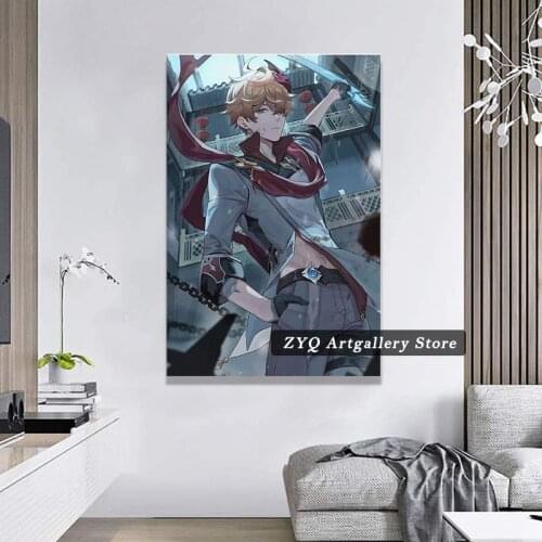 Genshin Impact TARTAGLIA Poster Decorative Painting Canvas Wall Art Living Room Posters Bedroom Painting