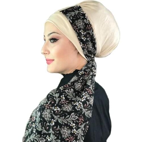 New Fashion 2021 Hijab Turban Lady Hat Seasonal Scarf Hijab Foulard Single Size Pale Yellow Biritli Scarf Bone