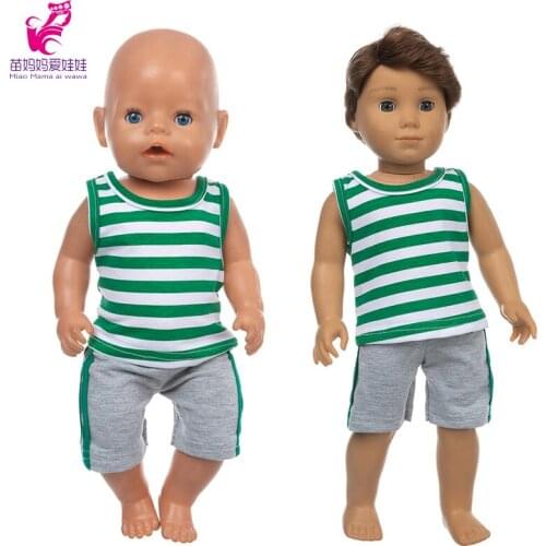 43cm baby doll boy clothes 17 inch boy Doll grey t-shirt and pants Nenuco Ropa y su Hermanita toy doll outfit