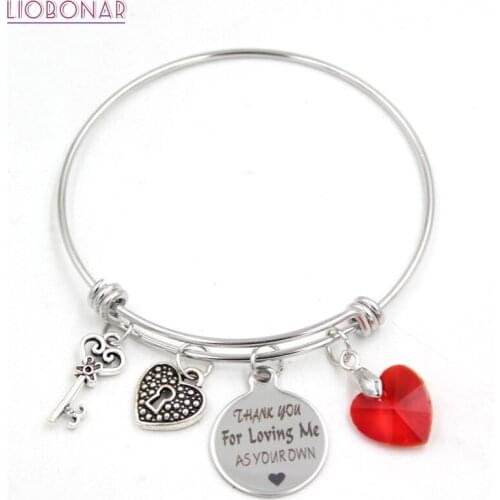 Valentine Gifts Valentine Heart Shaped Key Lock Bracelet Stainless Steel Wire Bangle Women Jewelry Gifts Pulsera