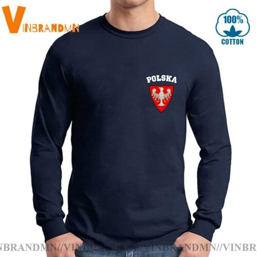 Polska Fans Tops Tees Vintage Creative Poland Crest Design polska T-shirt Polish Eagle Shield Awesome Pattern T Shirts