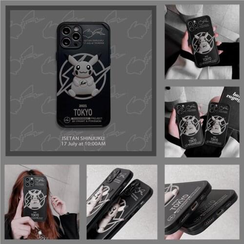 Pokemon Lightning Pikachu relief Phone Case For Apple iPhone 11 12 Pro Max mini 7 8 plus XR X XS MAX SE HUAWEI P40 mate 30 40