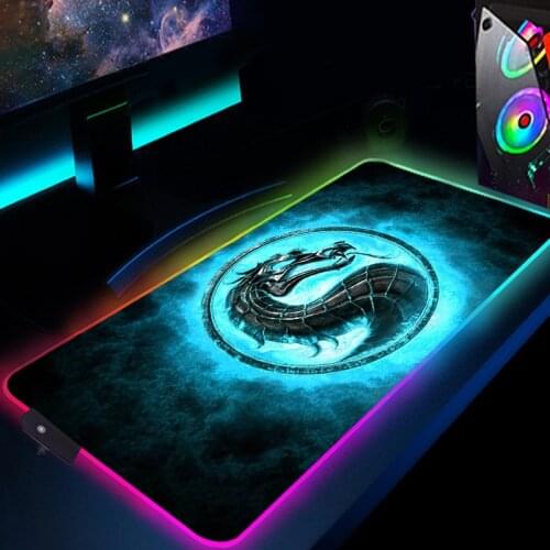 RGB Mouse Pad Mortal Kombat Computer Laptop Anime Keyboard Mouse Mat LED Mousepad Keyboard Gamers Decoracion CS GO LOL Desk Mat