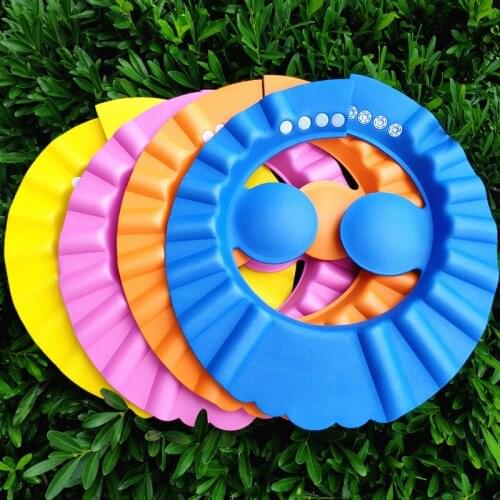 3Pcs Children Shower Cap Adjustable Shampoo Hat Baby Wash Hair Soft Ear Protection Waterproof Cap Kids Boys Girls Bath Visor Hat