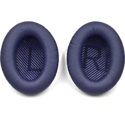 Replacement Ear Cushions Soft Protein Leather and Memory Foam Blue Ear Pads for Bose Quiet Comfort 35 QC35 II Headphones