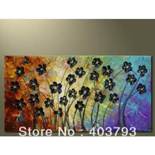 50X100cmhand painted Modern Oil Paintings On Canvas colorfull abstract flower landscape decoration (No frame) free shipping